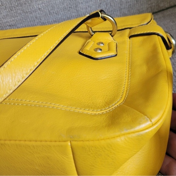 Coach Vibrant Yellow Leather Satchel - Picture 6 of 11